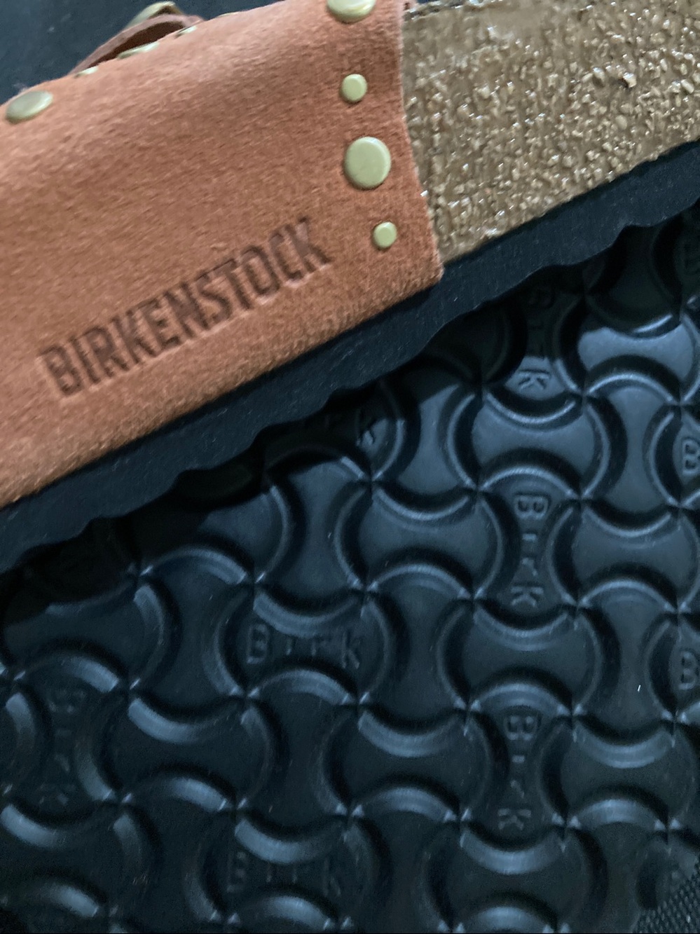 Birkenstock Gizeh Rivet Studded Thong Sandals In Dark Rust Size 42 - Picture 6 of 13